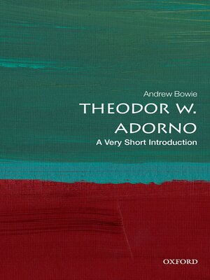 cover image of Theodor W. Adorno
